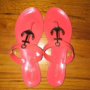 Orange anchor sandals
